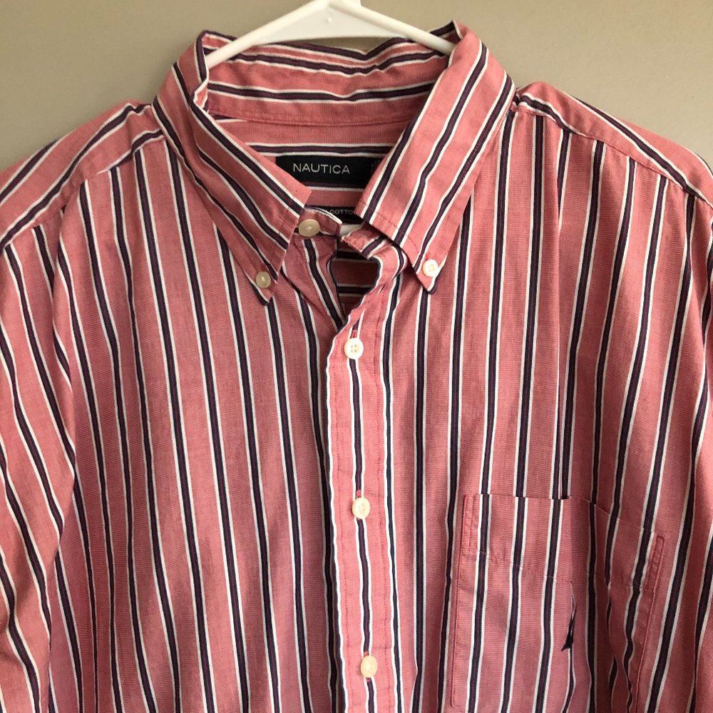 Nautica Bo's Two-Ply Cotton Button Down Shirt XXL - Picture 3 of 10